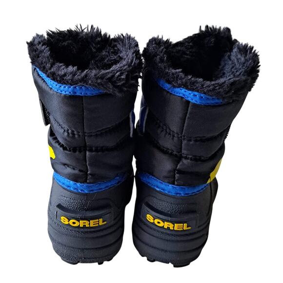 Sorel Snow Commander Insulated Waterproof Winter Boots Black Blue Toddler Size 5 - Picture 3 of 13